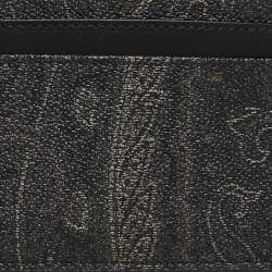Etro Black Paisley Print Coated Canvas Card Holder