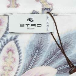 Pre Owned Etro White Paisley Print Jersey T-Shirt XXXL