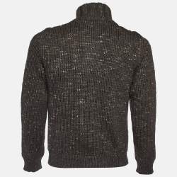 Etro Grey Cable Knit Wool Button front Cardigan M 