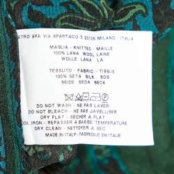 Etro Grey Cable Knit Wool Button front Cardigan M 