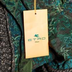 Etro Grey Cable Knit Wool Button front Cardigan M 