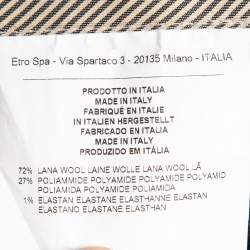 Pre Owned Etro Grey Pinstripe Wool Blend Trousers XXXL