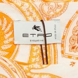  Etro Orange Paisley Print Cotton Jersey Round Neck T-Shirt L