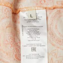 Etro Orange Paisley Print Cotton Jersey Round Neck T-Shirt L