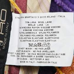 Etro Purple Checked Wool Tapered Trousers M