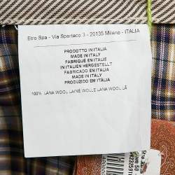 Pre Owned Etro Brown/Beige Gingham Wool Trousers L