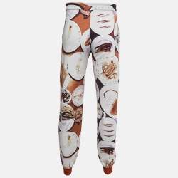 Pre Owned Etro Brown Fish Print Cotton Knit Joggers L