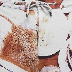 Pre Owned Etro Brown Fish Print Cotton Knit Joggers L