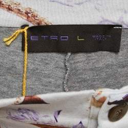 Pre Owned Etro Brown Fish Print Cotton Knit Joggers L