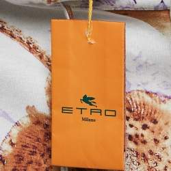 Pre Owned Etro Brown Fish Print Cotton Knit Joggers L