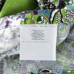 Pre Owned قميص إيترو أزرار أمامية أكمام طويلة كتان مطبوع متعدد الألوان L