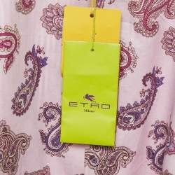 Etro Pink Striped Cotton Single Breasted Blazer XXL