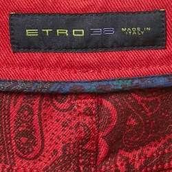 Pre Owned Etro Red Denim Regular Fit Jeans XXL Waist 38"