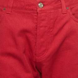 Pre Owned Etro Red Denim Regular Fit Jeans XXL Waist 38"