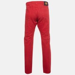 Pre Owned Etro Red Denim Regular Fit Jeans XXL Waist 38"