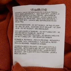 Pre Owned Etro Orange Faux Suede Trim Knit Cardigan XXL