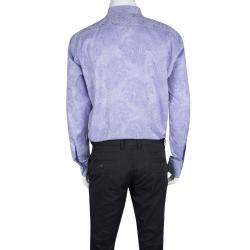 Etro Purple Cotton Paisley Motif Long Sleeve Button Front Shirt L