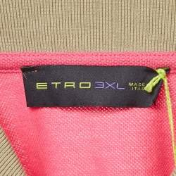 Pre Owned Etro Pink Cotton Pique Polo T-Shirt 3XL