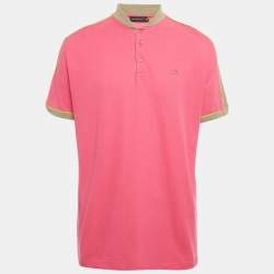 Pre Owned Etro Pink Cotton Pique Polo T-Shirt 3XL