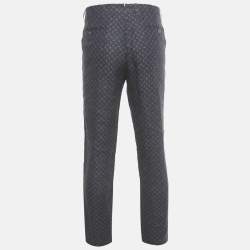 Pre Owned Etro Blue Paisley Prints Linen Trousers XXL