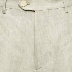 Pre Owned Etro Beige Linen Shorts M/Waist 35"