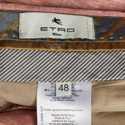 Pre Owned Etro Red Chambray Linen Shorts M/Waist 34"