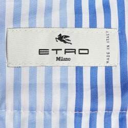 Pre Owned بنطلون إيترو صوف بني فاتح بقصة تفاصيل الشعار مقاس وسط