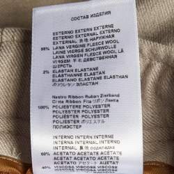 Pre Owned بنطلون إيترو صوف بني فاتح بقصة تفاصيل الشعار مقاس وسط