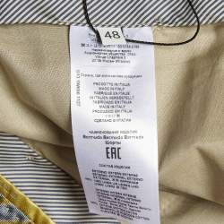 Pre Owned Etro Olive Green Melange Linen Shorts M/Waist 34"