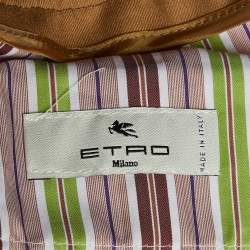 مملوكة مسبقًا بنطلون إيترو صوف بني مخمل مدبب مقاس متوسط