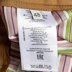 مملوكة مسبقًا بنطلون إيترو صوف بني مخمل مدبب مقاس متوسط