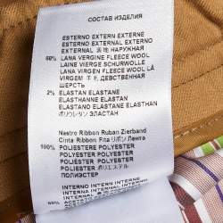 مملوكة مسبقًا بنطلون إيترو صوف بني مخمل مدبب مقاس متوسط