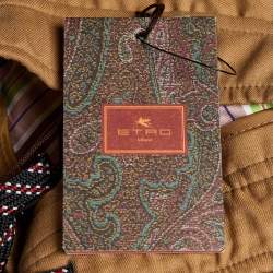 مملوكة مسبقًا بنطلون إيترو صوف بني مخمل مدبب مقاس متوسط