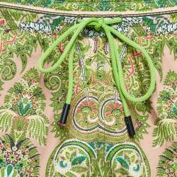 Pre Owned Etro Green Paisley Print Nylon Swim Shorts L