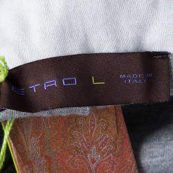 Pre Owned Etro Grey Printed Jogger Pants L
