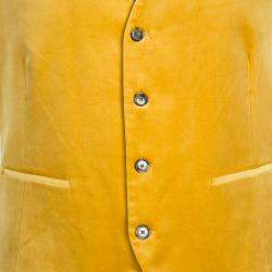 Pre Owned Etro Mustard Yellow Velvet Silk Panel Detail Minete Vest L