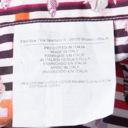 Pre Owned Etro Multicolor Fish Print Striped Cotton Long Sleeve Button Front Shirt XL