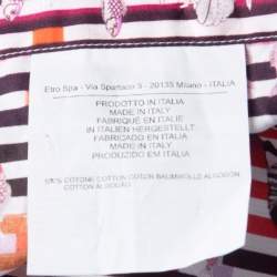 مملوكة مسبقًا قميص إيترو أزرار أمامية أكمم طويلة قطن مخطط طباعة سمك متعدد الألوان S