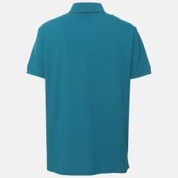 Pre Owned Etro Blue Cotton Pique Polo T-Shirt XXL
