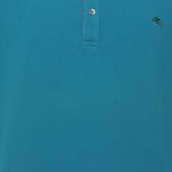 Pre Owned Etro Blue Cotton Pique Polo T-Shirt XXL