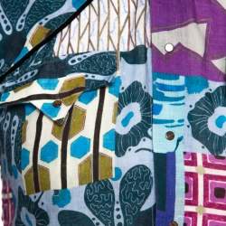 Pre Owned Etro Multicolor Printed Linen Long Sleeve Button Front Shirt S