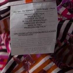 مملوكة مسبقًا قميص إيترو قطن مطبوع مضلع أكمام طويلة أزرار أمامية متعدد الألوان S