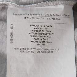 Pre Owned Etro Grey Cotton Space Printed Crew Neck T Shirt XL 