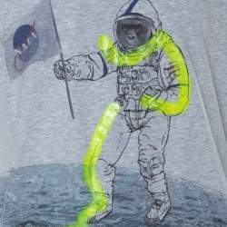Pre Owned Etro Grey Cotton Space Printed Crew Neck T Shirt XL 