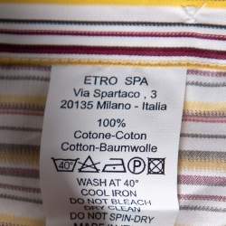 Pre Owned Etro Multicolored Striped Cotton Slim Fit Shirt M
