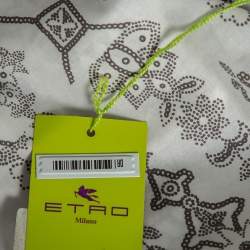 Pre Owned Etro White Floral Paisley Print Cotton Slim Fit Shirt M  