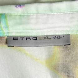 Pre Owned  قميص إيترو قطن مطبوع متعدد الألوان بأزرار أمامية  مقاس كبير جدًا جدًا جدًا - إكس إكس إكس لارج