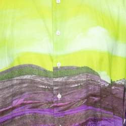 Pre Owned  قميص إيترو قطن مطبوع متعدد الألوان بأزرار أمامية  مقاس كبير جدًا جدًا جدًا - إكس إكس إكس لارج