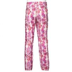 Pre Owned Etro Multicolor Floral Printed Linen Straight Fit Pants XL