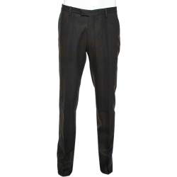 Pre Owned Etro Brown Checkered Wool Mexico Regular Fit Pants XL